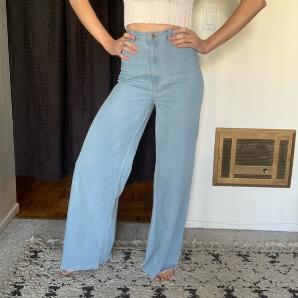 Denim - Wide Leg Twill Jeans